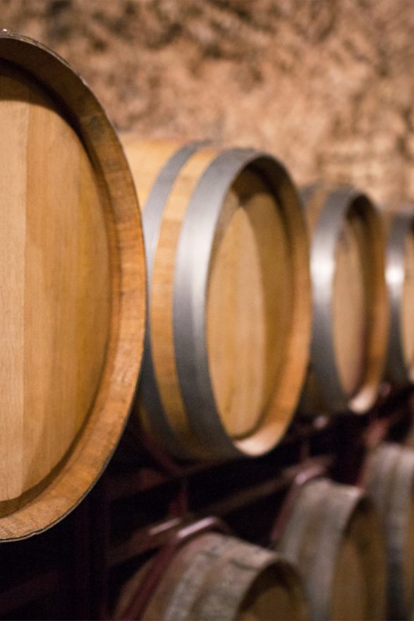 Old wine barrels in the a wine cellar